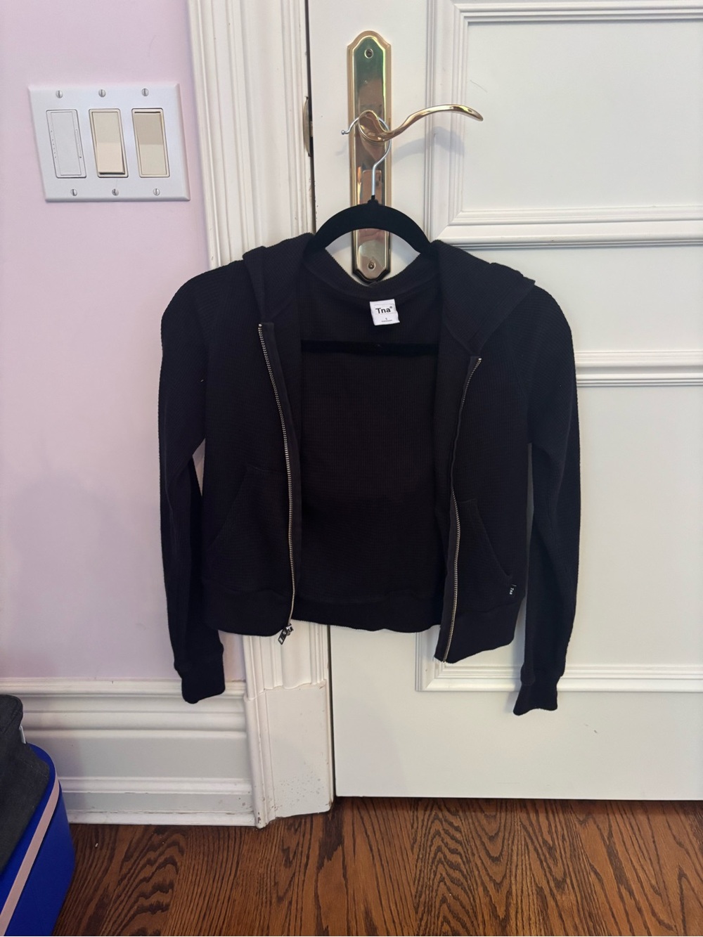 TNA Women's Black Hooded Bomber Jacket
